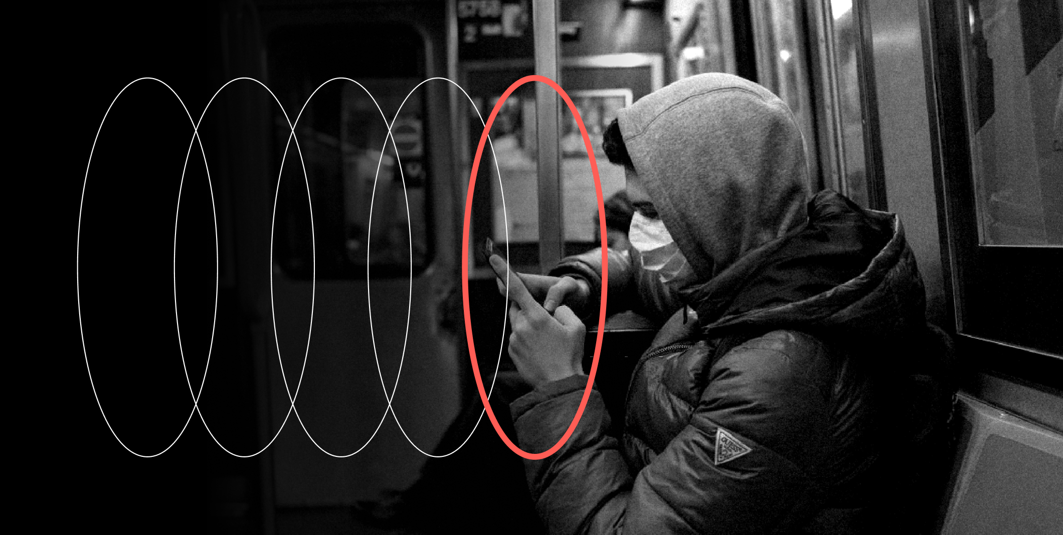 Man in smartphone